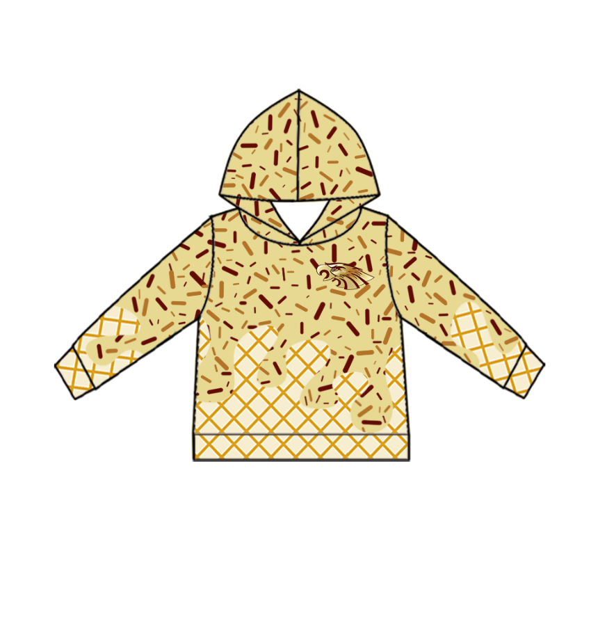 Custom Baby Kids Eagles Team Zip Hooded Pullovers Tops D 823