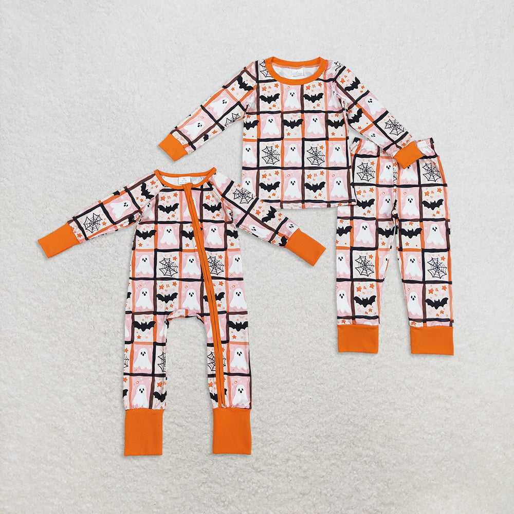 Sibling Baby Girls Ghosts Bats Top Pants Halloween Rompers Pajamas Sets D 901