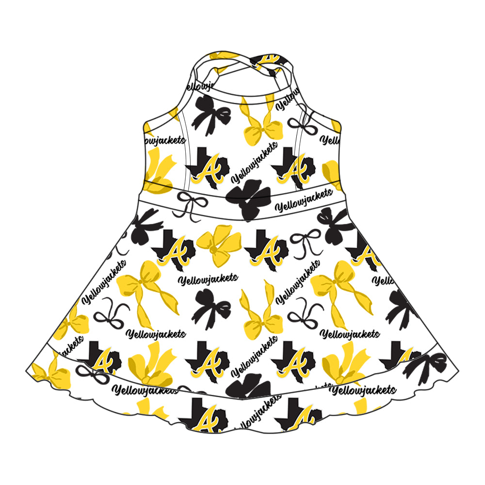 Custom Baby Girls Yellowjackets team dress D 8.8