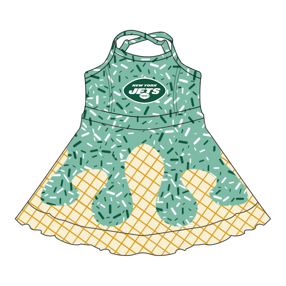 Custom Baby Girls JETS team dress D 6.19