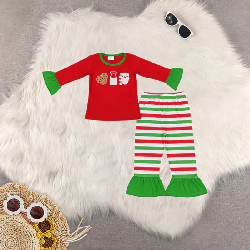 Sibling Baby Kids Red Christmas Santa Milk Top Pant Pajamas Clothes Sets D 6.16