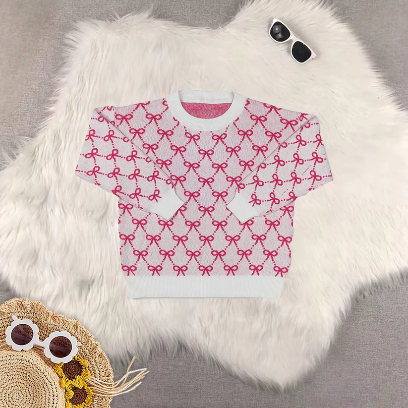 Sibling baby girl cardigan christmas sweater red christmas clothes sweater D 6.25