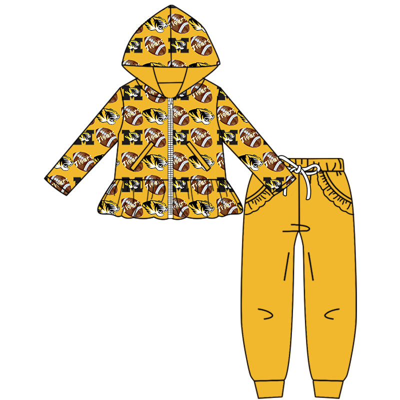 Custom baby girls Tigers Aztecs set MOQ5 D 827