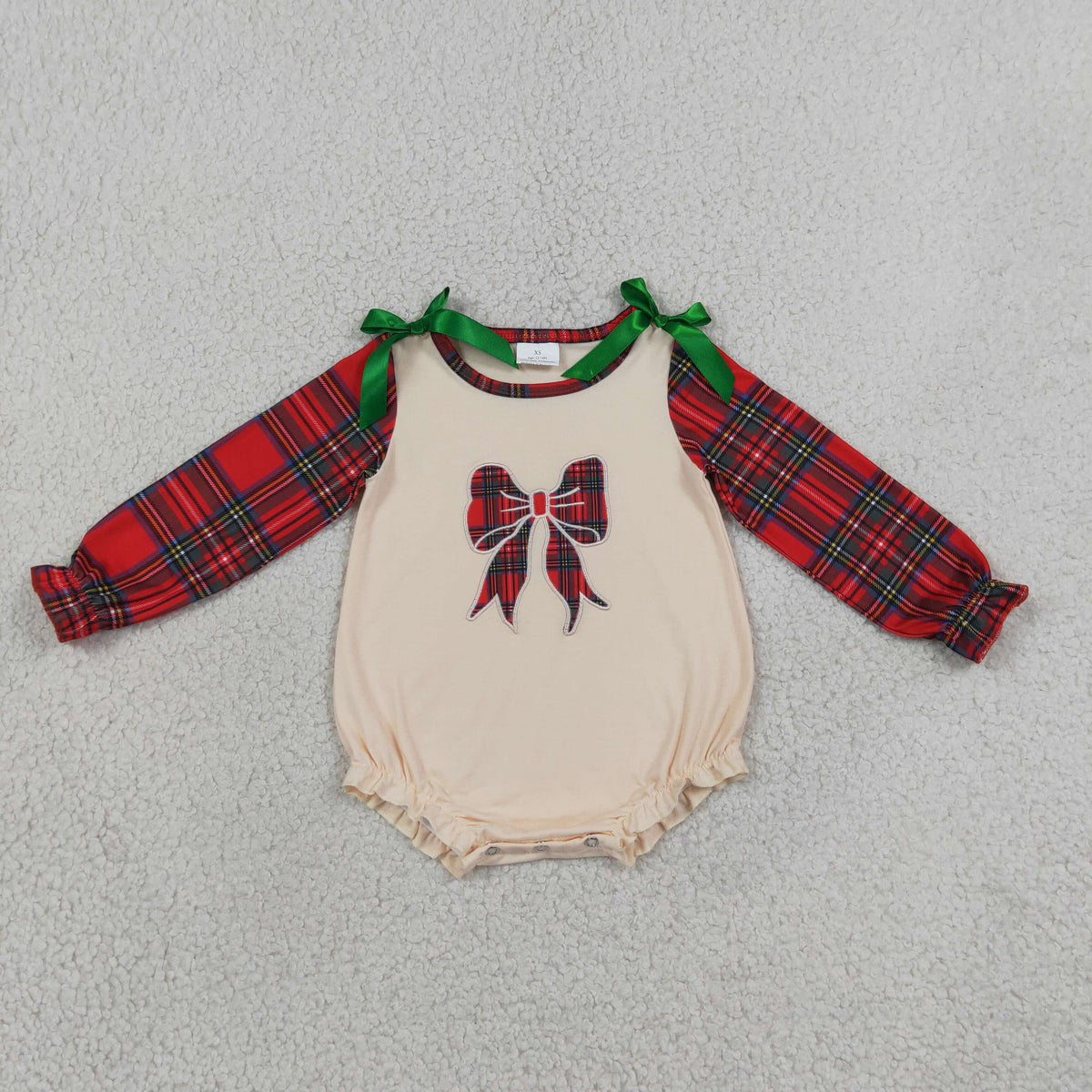 LR3163 Christmas plaid coquette print girl romper