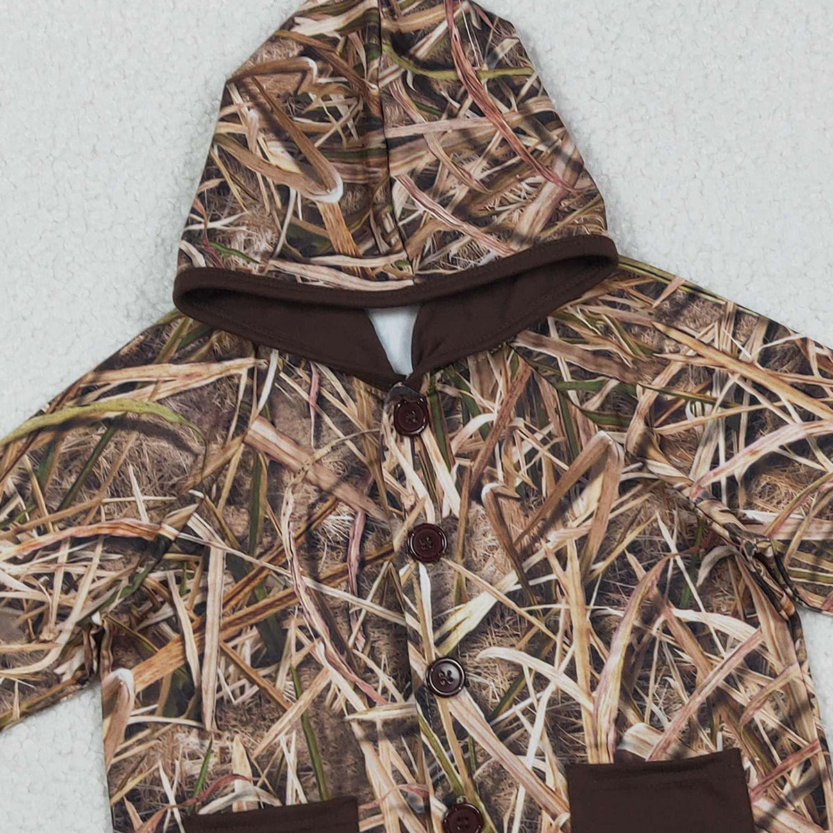 Baby Boys Southern Leaves Camo Hoodie Jacket with Button Pockets Button Pockets Hoodie Jackets Tops