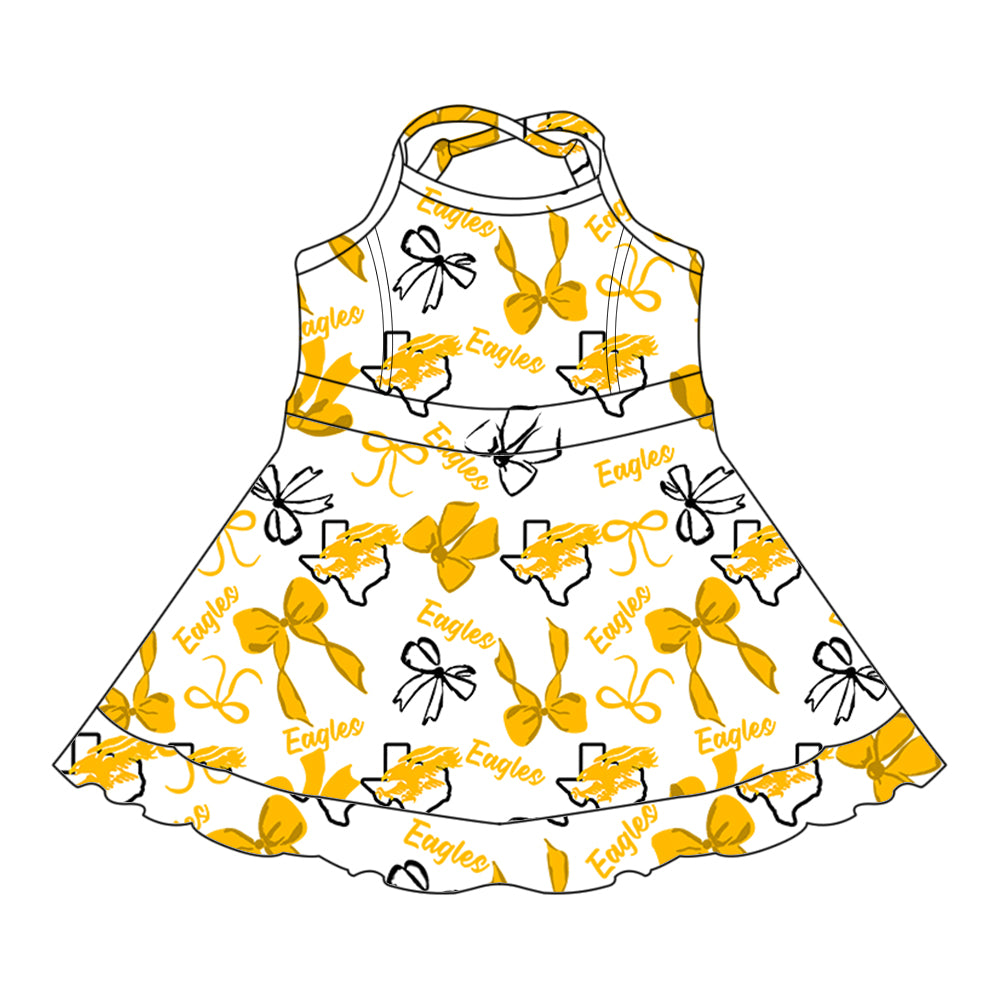 Custom baby girls Eagles team dress MOQ3 D 7.26
