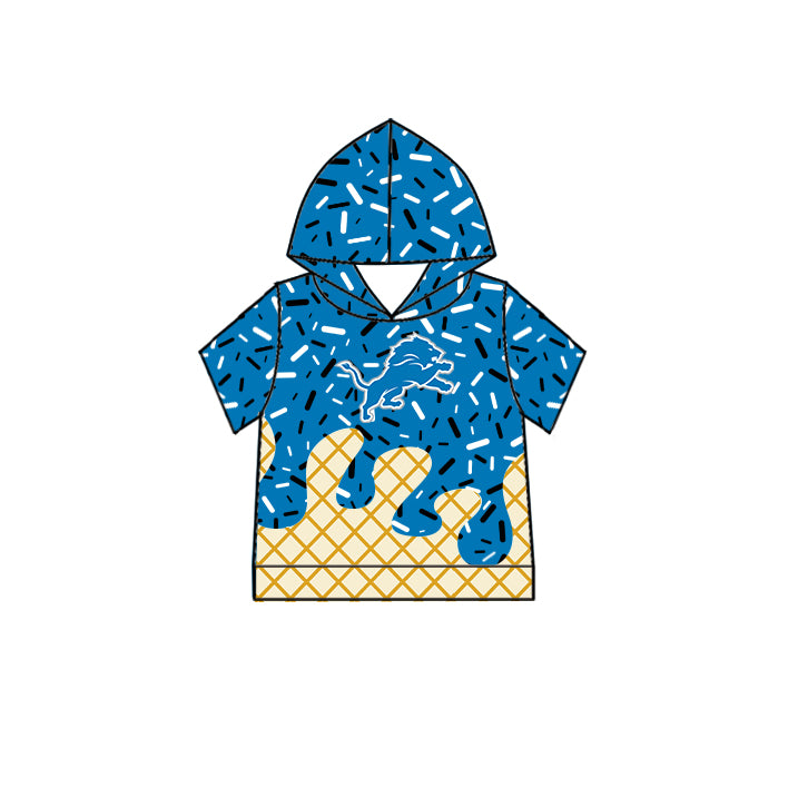 Custom children LIONS Hooded short sleeves top D 6.19