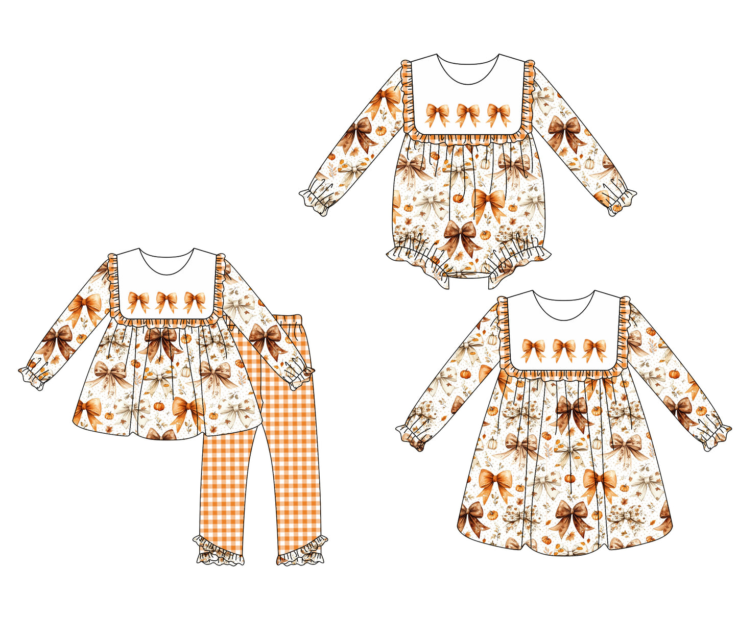 Custom match bow baby girls clothes D 6.7