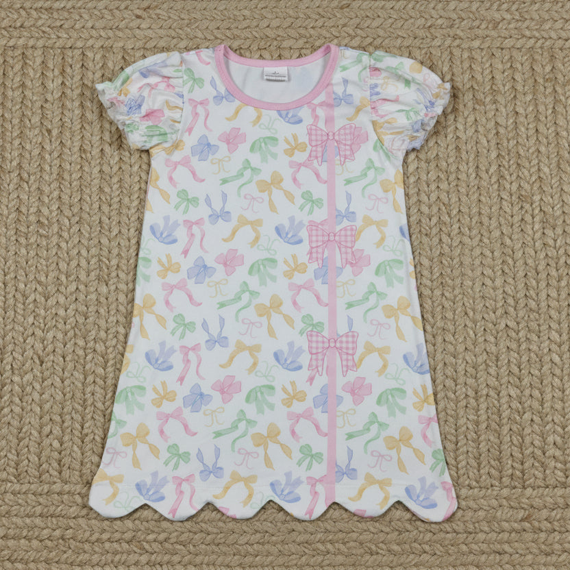 colorful coquette scallop dress kids summer dresses