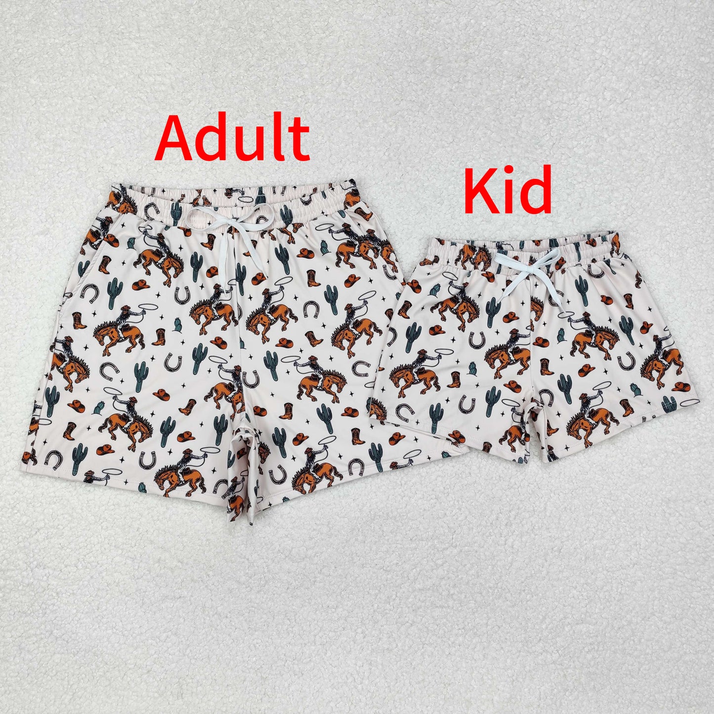 S0460 Adult male horseback riding cactus cowboy hat boots swimming trunks