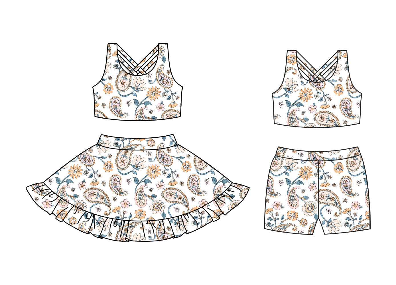 Custom match baby girls flowers dress set D 3.25
