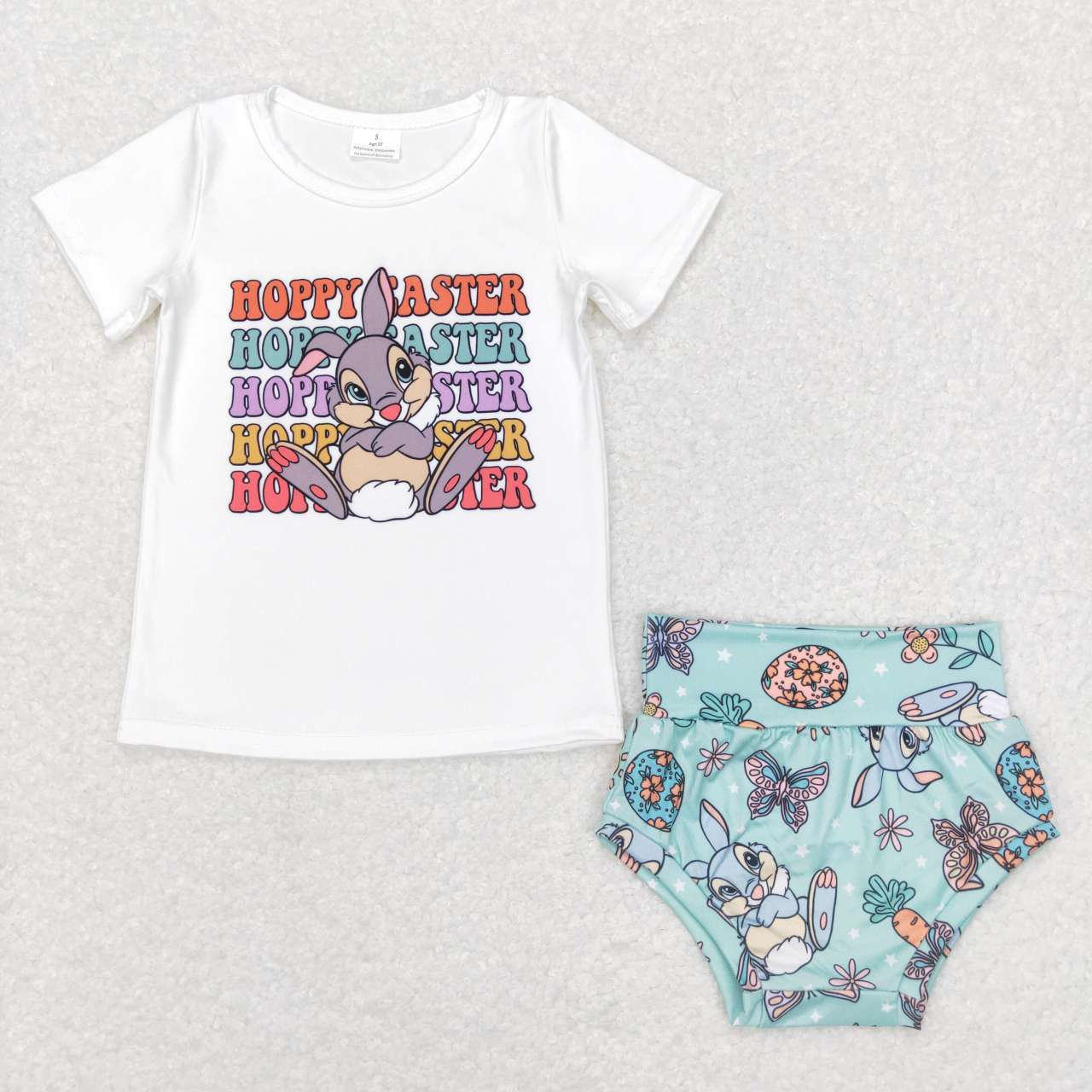 GBO0196 hoppy easter letter rabbit white short-sleeved carrot briefs suit