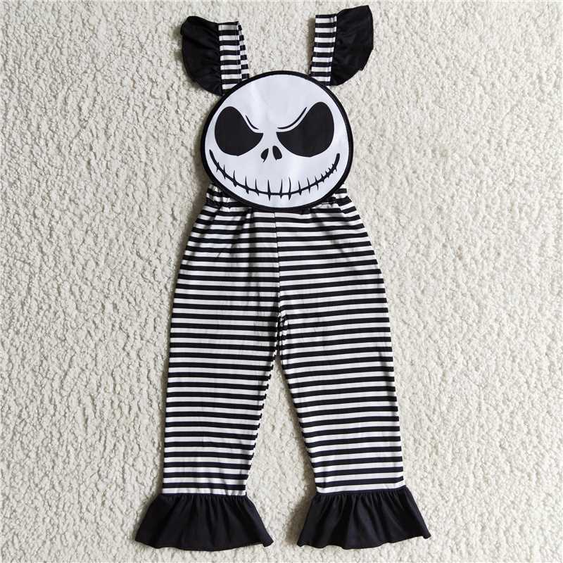 SR0081 Girls Face Skull Vest Jumpsuit