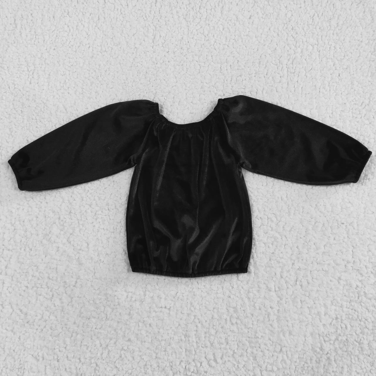 GT0198 Black Gold Velvet Off Shoulder Top