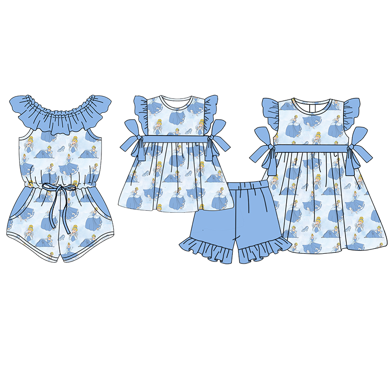 presale SR1540 girls blue lace sleeveless jumpsuit