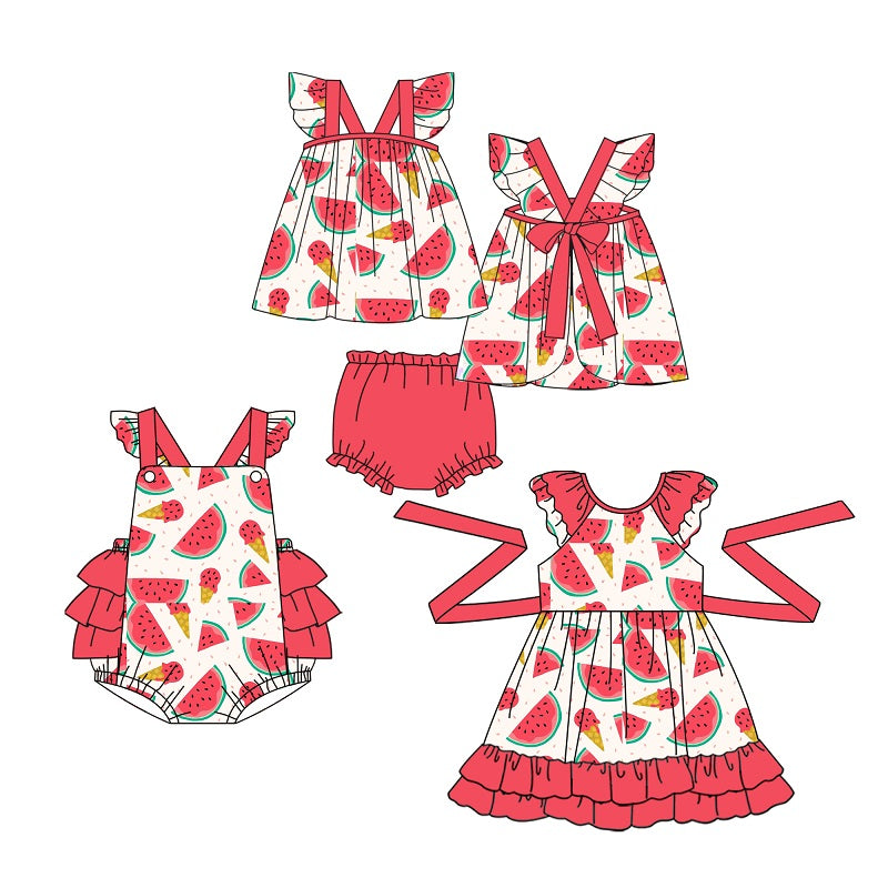 preorder GBO0332 Watermelon Ice Cream Fly Sleeve Red Briefs Set