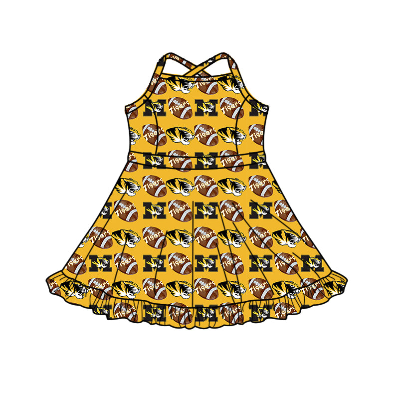 Custom baby girl Tigers Aztecs team dress D 827