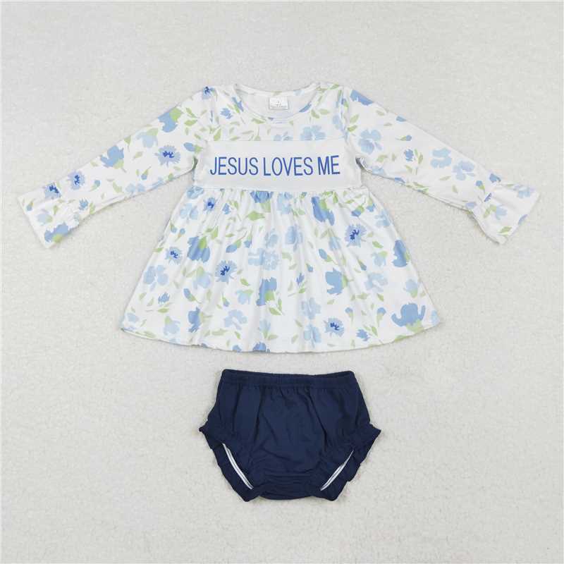 Match Baby Girls Boys Jesus Loves Me Rompers Flowers Clothes Sets