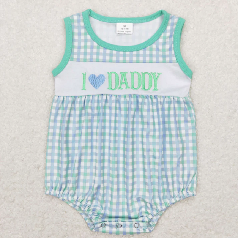 Match Baby Kids I Love Dad Flowers Leopard Ruffle Summer Rompers D 5.22