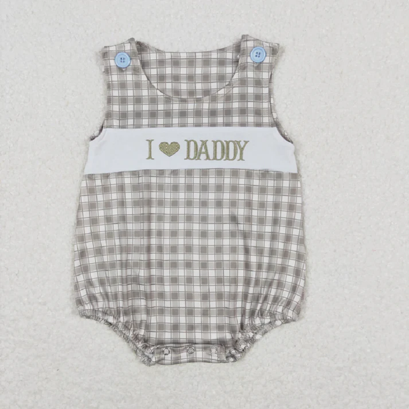 Match Baby Kids I Love Dad Flowers Leopard Ruffle Summer Rompers D 5.22
