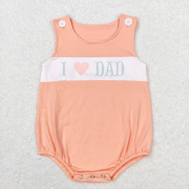 Match Baby Kids I Love Dad Flowers Leopard Ruffle Summer Rompers D 5.22