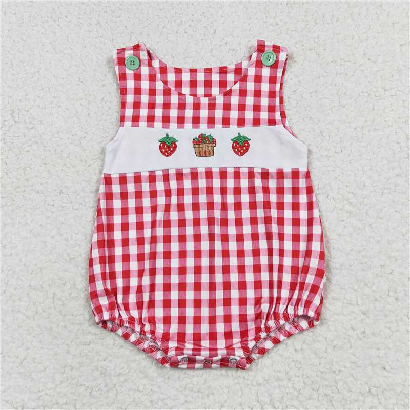 Match Baby Boys Red Strawberry Cake Sibling Brother Rompers Clothes Sets