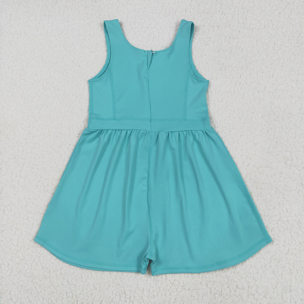 SR3023 Baby Girls Green Sleeveless Yoga Jumpsuits D 5.14