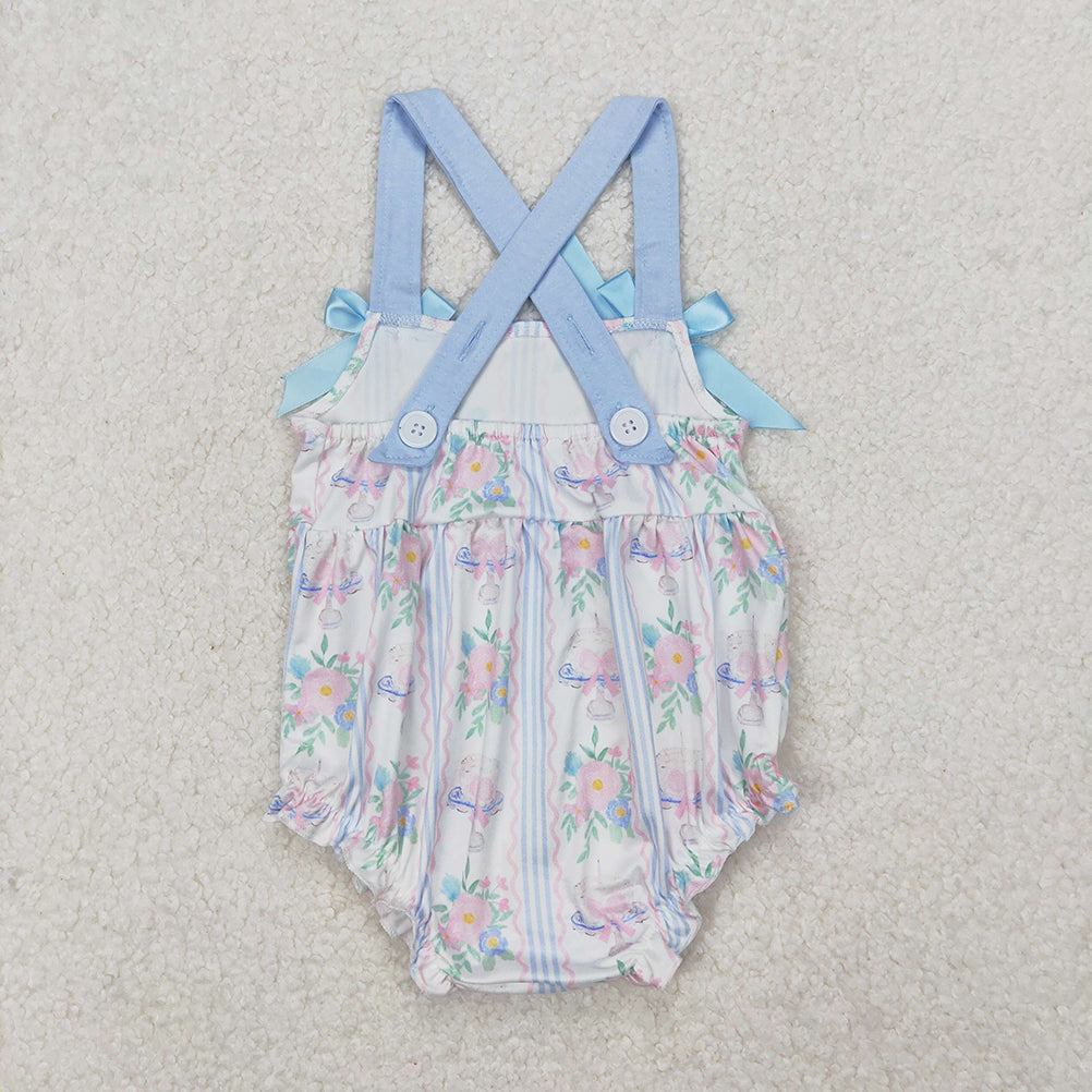 SR2698 Baby Infant Girls Flowers Cakes Straps Bows Rompers D 3.15