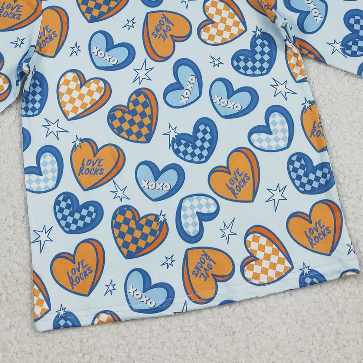 Baby Boys Long Sleeve Valentines Hoodie XOXO Hearts Stars Print Top Comfortable Cotton Graphic Sweatshirt for Kids