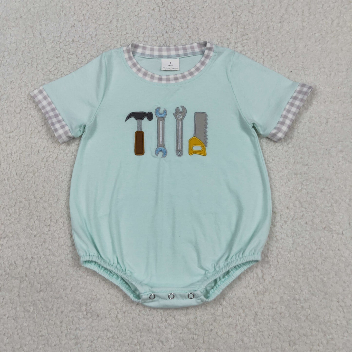 SR3541 tools embroidery romper baby boy clothes
