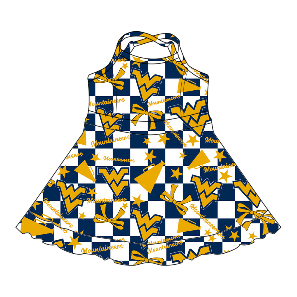 Custom baby girl West Virginia Mountaineers team dress D 6.30