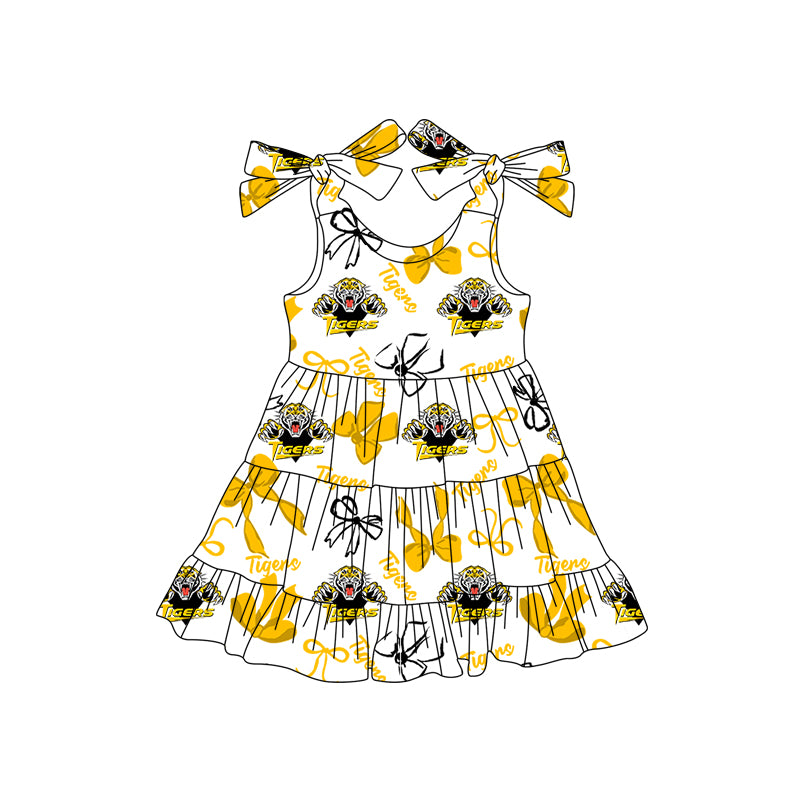 Custom Baby Girls Tigers team dress D 8.2