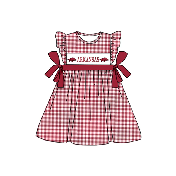 Custom Arkansas baby girls dress MOQ3 D 7.2