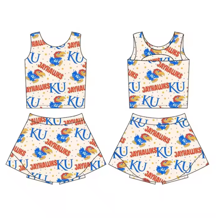 Custom Baby Girls K U team dress set D 6.20