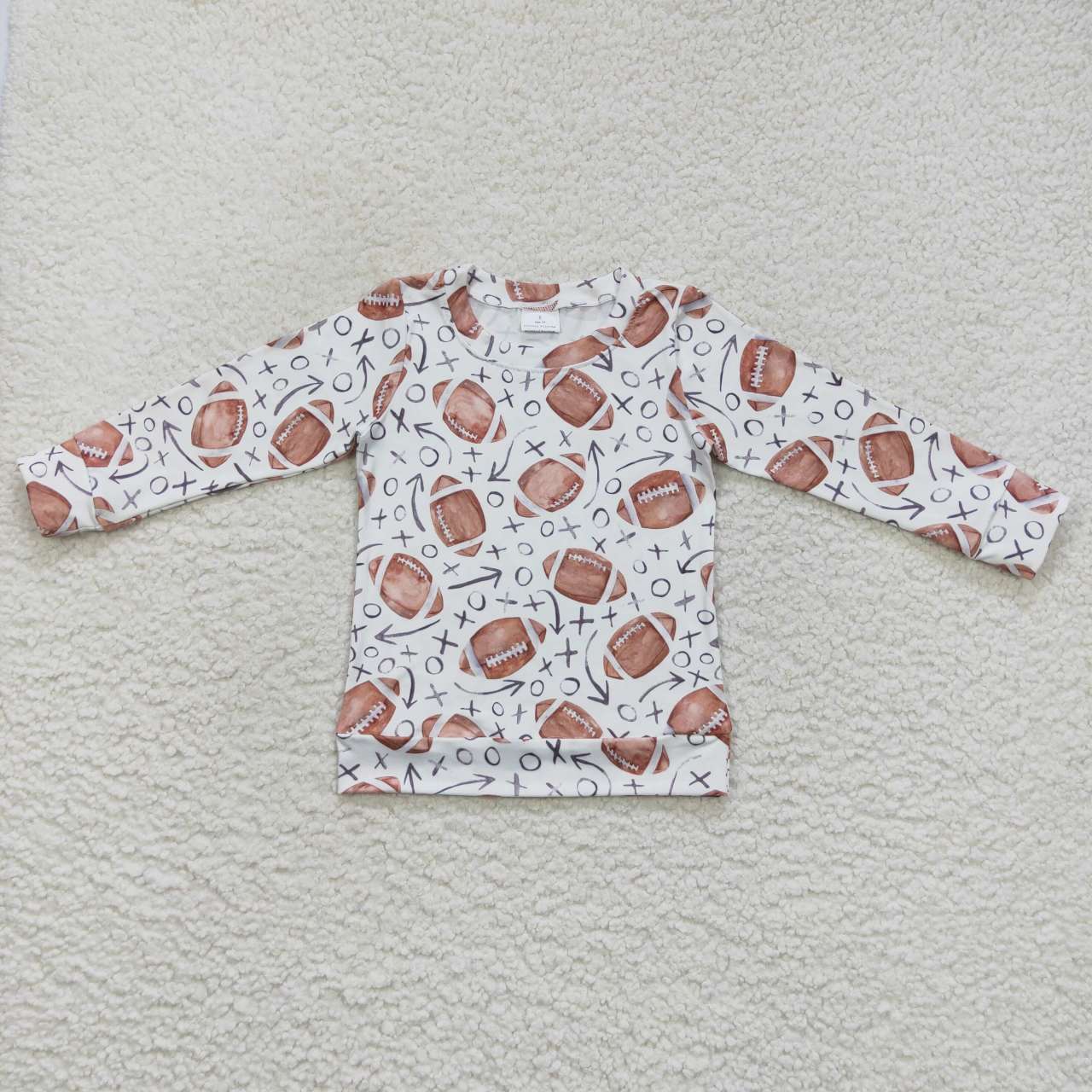 BT0310 Rugby Arrows White Long Sleeve Top