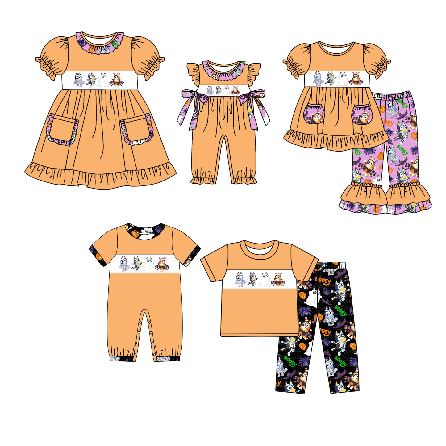 presale SR1795 Halloween Spider Pumpkin Olantern Orange Short Sleeve Jumpsuit