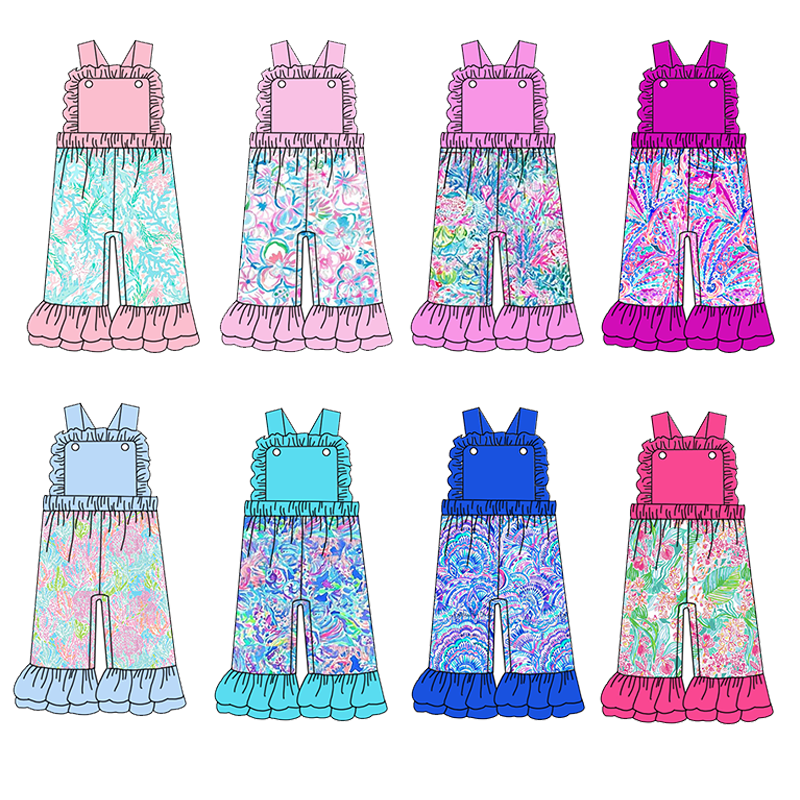 presale SR1805 Floral Rose Pink Lace Strap Jumpsuit