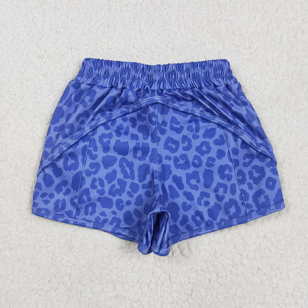 SS0466 Baby Girls Purple Leopard Yoga Shorts Bottoms D 4.11