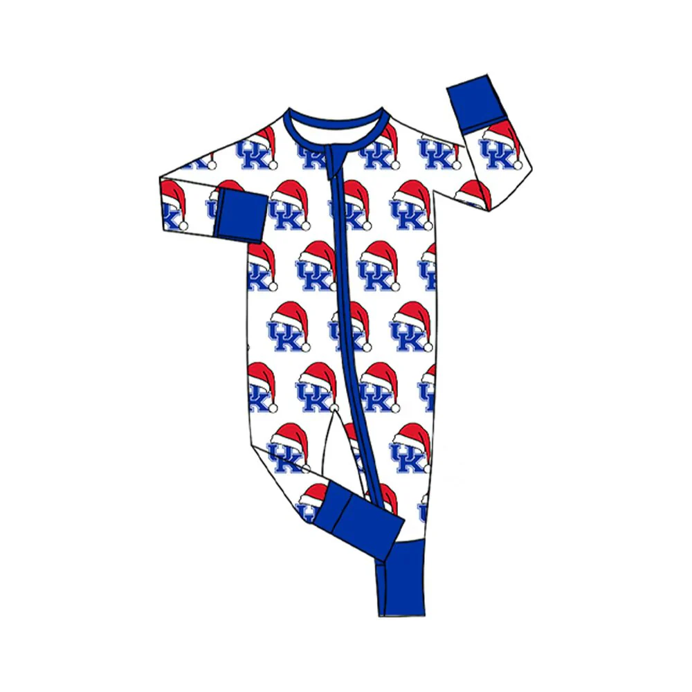 Custom Baby Infant UK Team Team Christmas Zipper Footie Rompers D 8.13