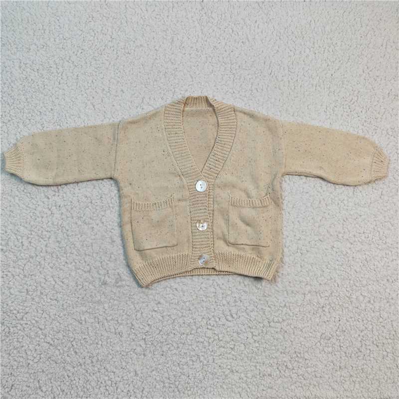 GT0145 Yellow Button Pocket Long Sleeve Cardigan