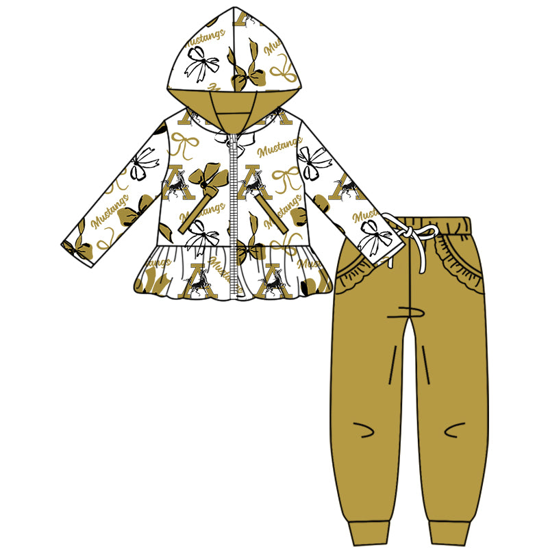 Custom baby girls Mustangs Aztecs set MOQ5 D 825