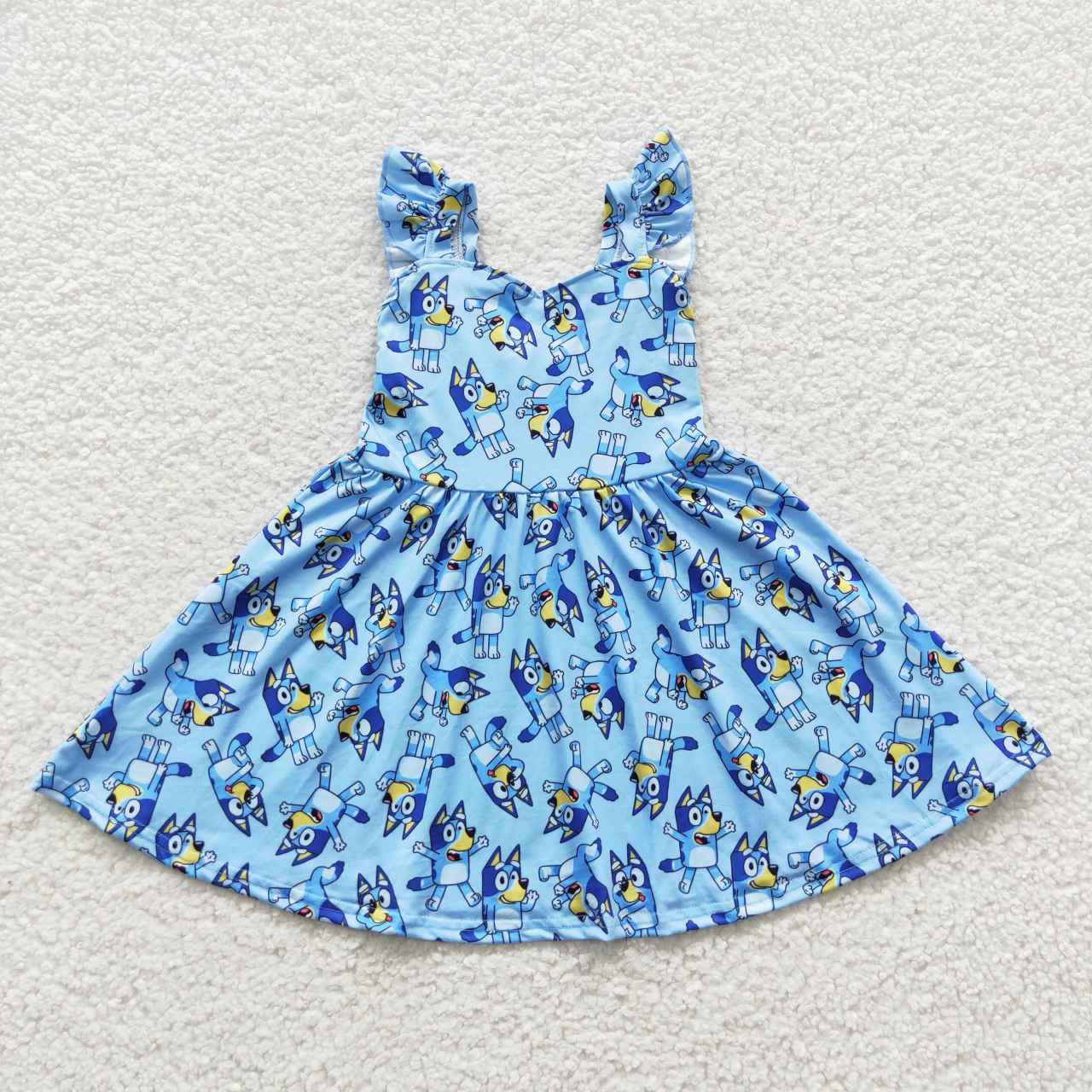 GSD0421 Cartoon dog bluey bluey blue flying sleeve dress