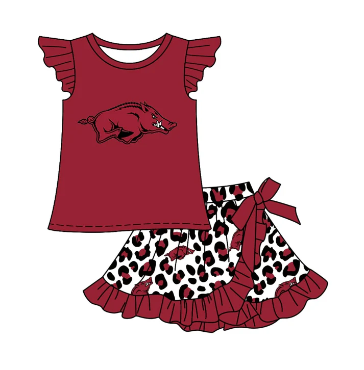 Custom Arkansas baby girls dress set MOQ3 D 7.3