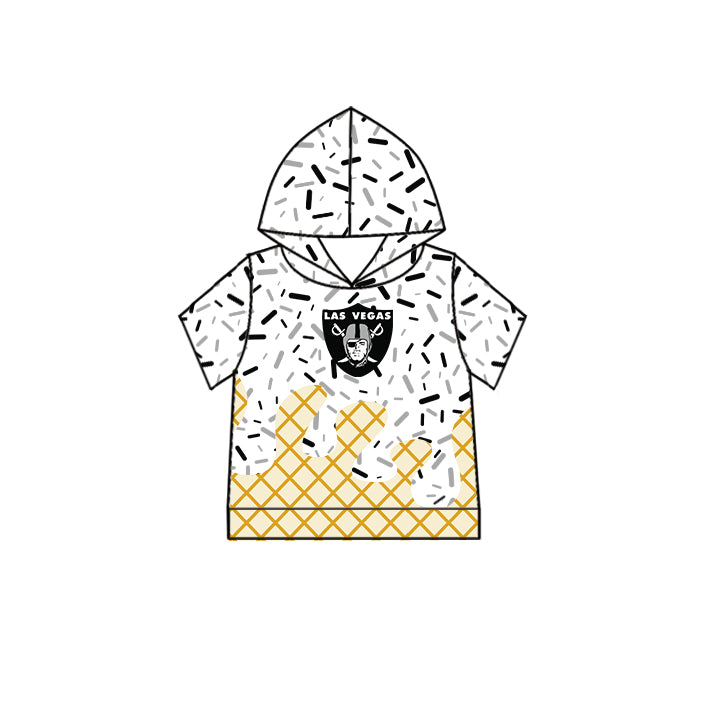 Custom children RAIDERS Hooded short sleeves top D 6.12