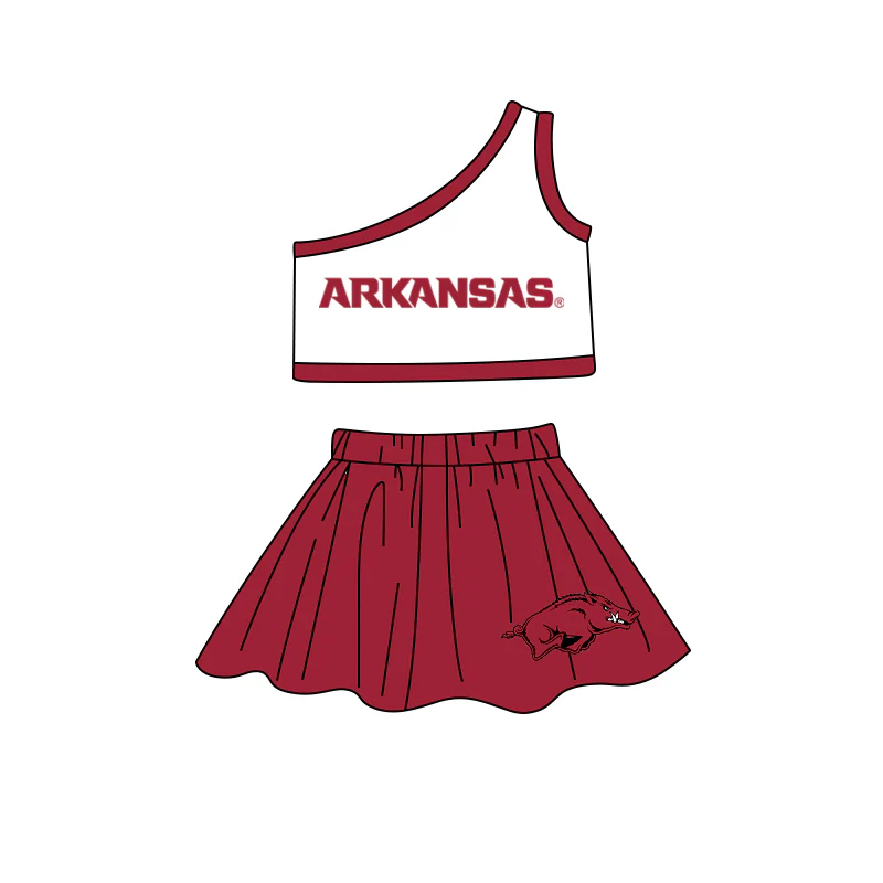 Custom Arkansas baby girls dress set MOQ3 D 7.3