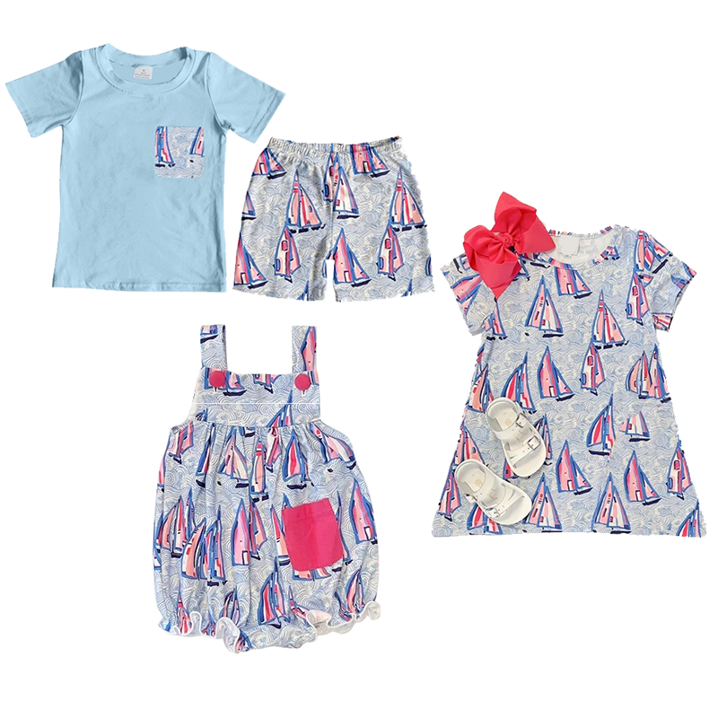 GSD1161 sailing wave short sleeve dress