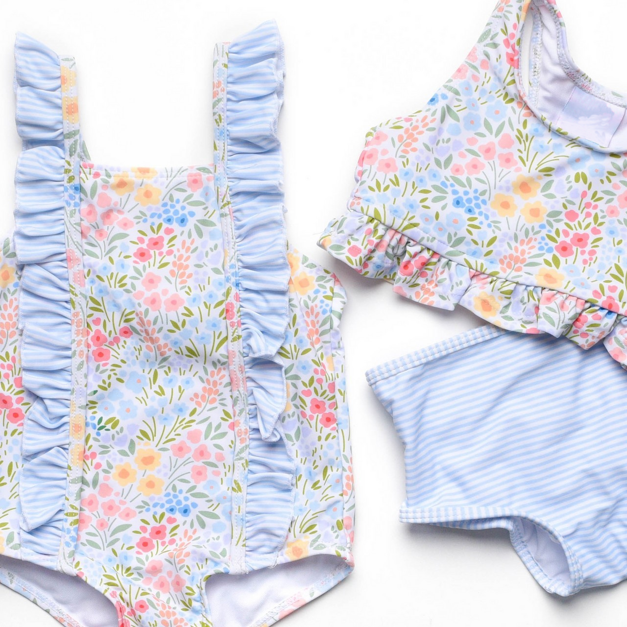 preorder S0414 Floral floral blue striped swimsuit suit