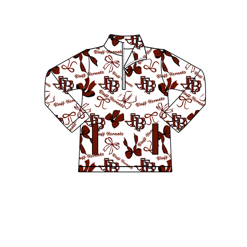 Custom Baby Kids Bluff Hornets Buttons Pullovers Tops D 818