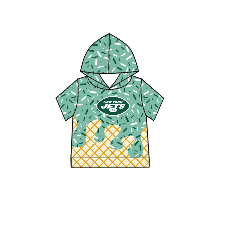 Custom children JETS Hooded short sleeves top D 6.19