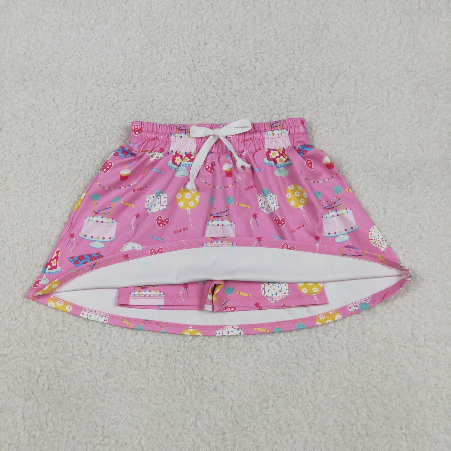 pink birthday cake athletic skort skirt